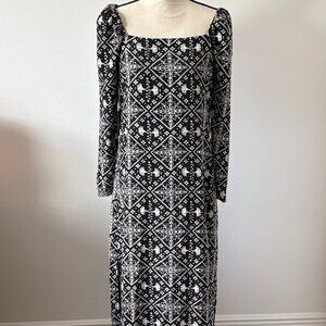 Tuckernuck Hyacinth House Square Neck Sabrina Midi Dress Size M NWT